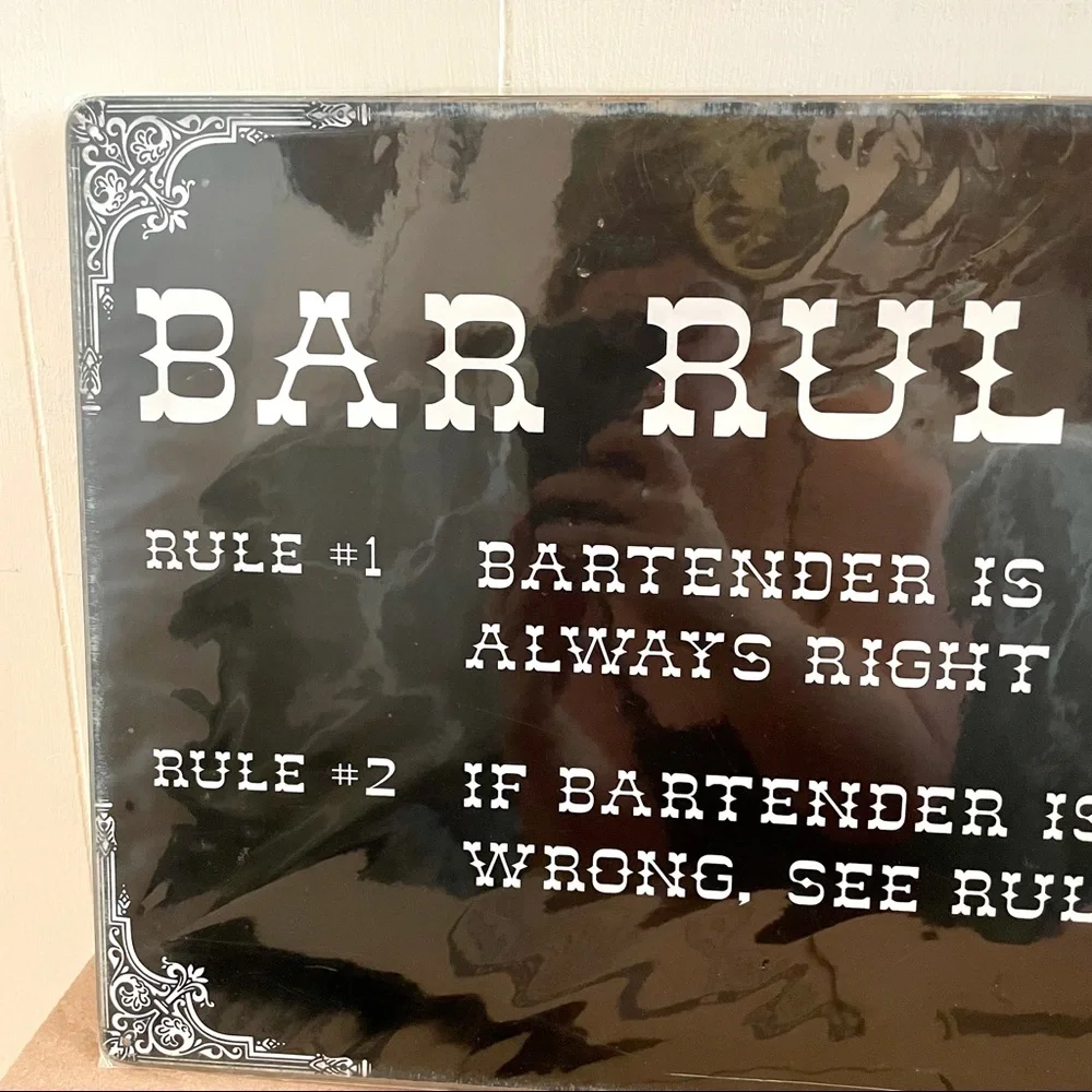 NEW Bar Rules Metal Sign